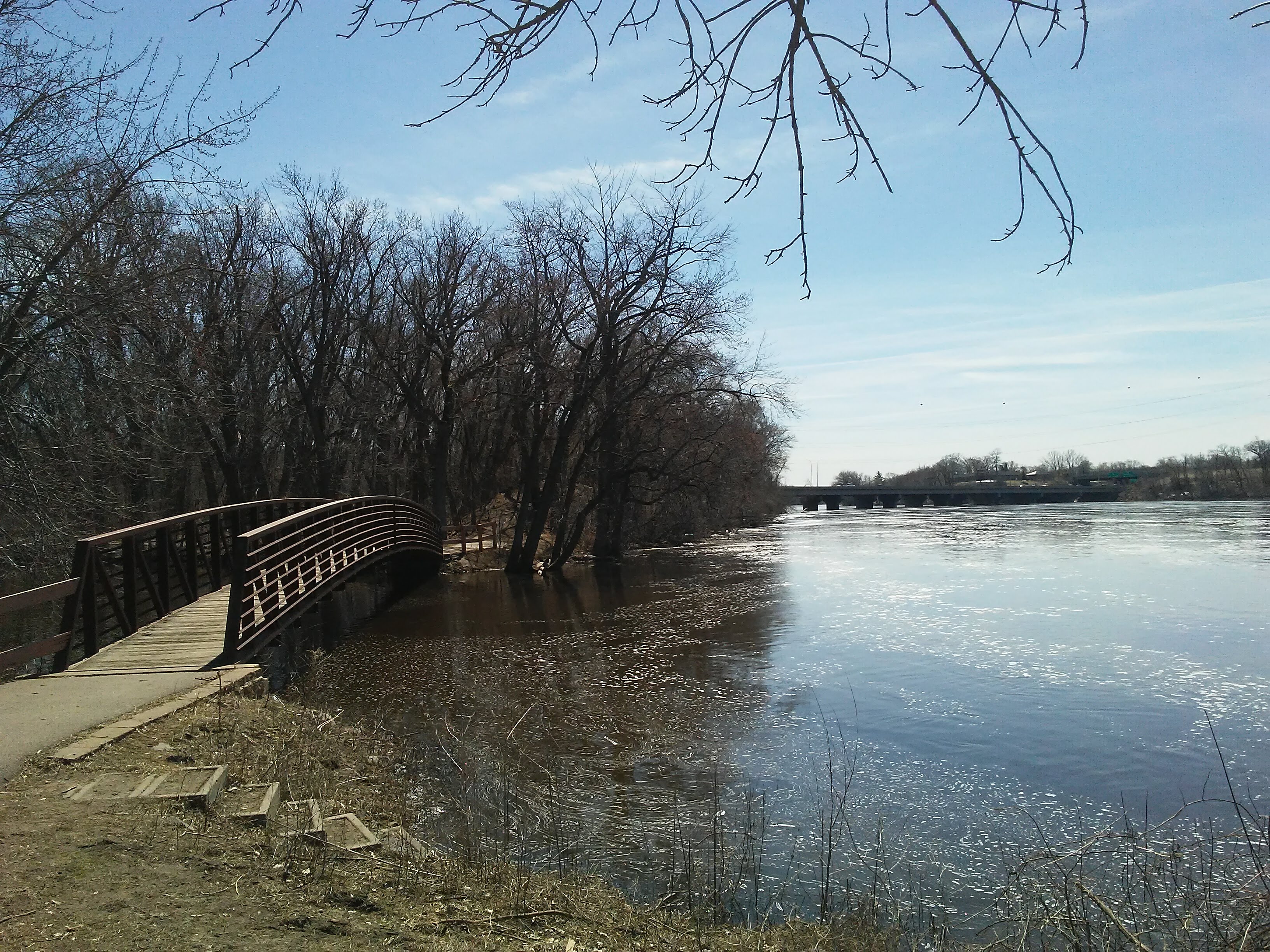 Bridge and steps to river