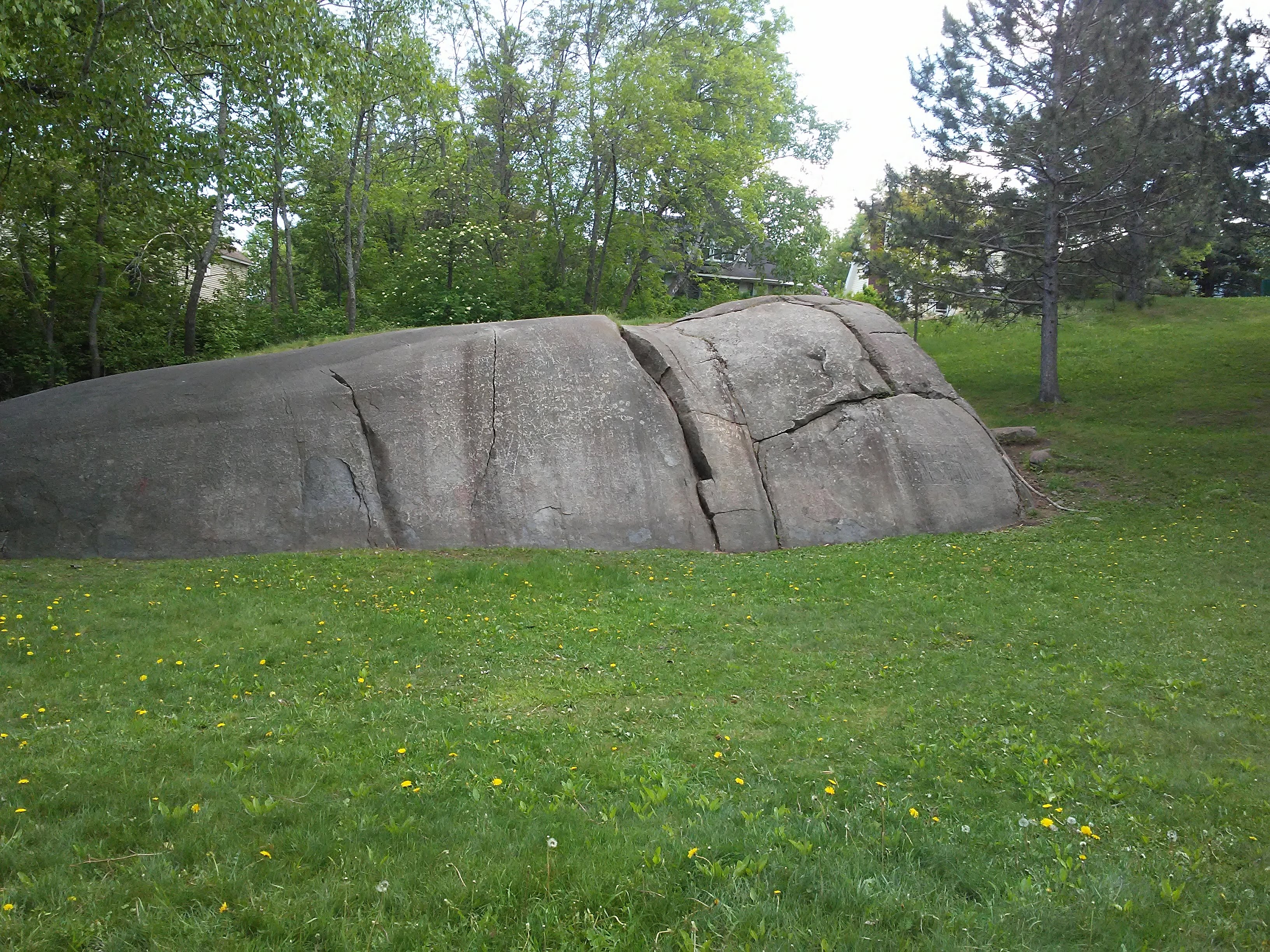 huge rock in a park