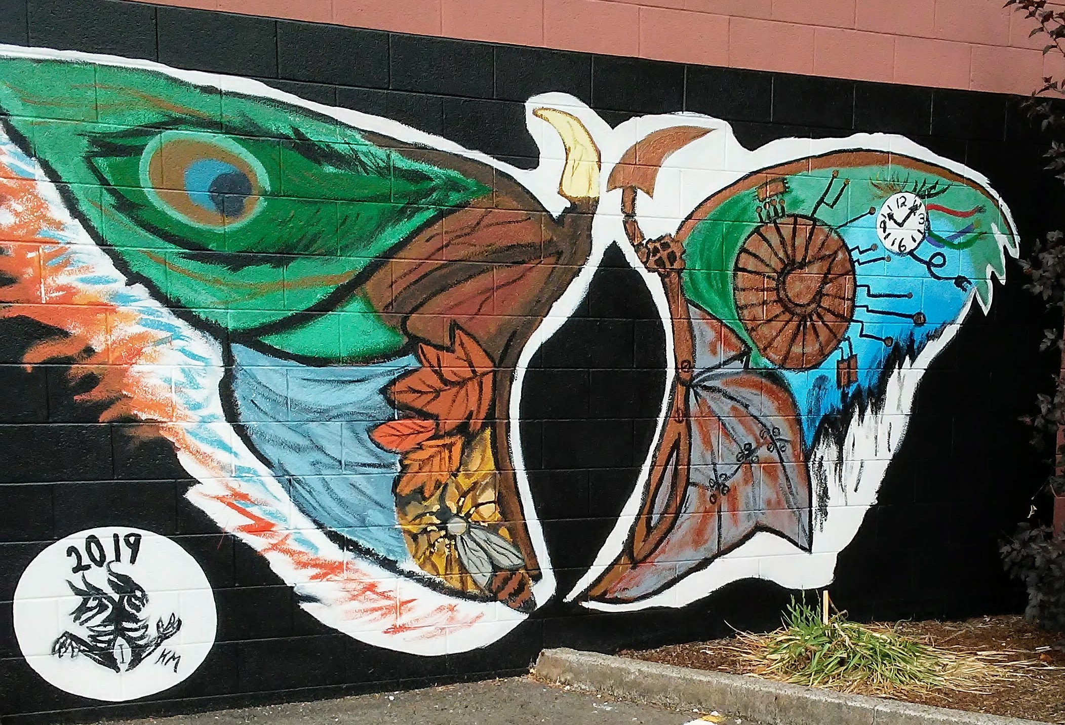 mural of butterfly wings
