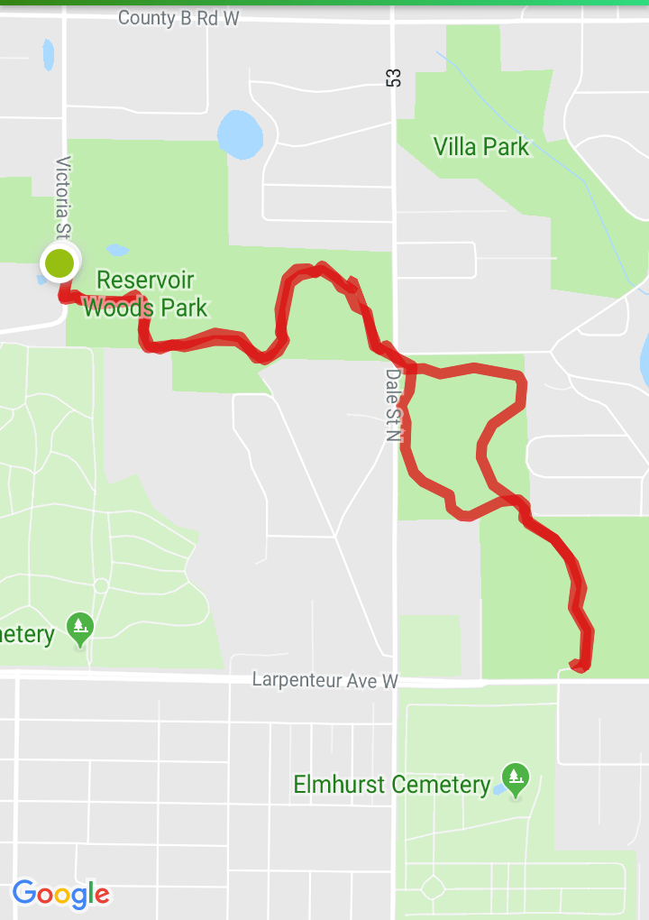 trail map with loop east of Dale St.