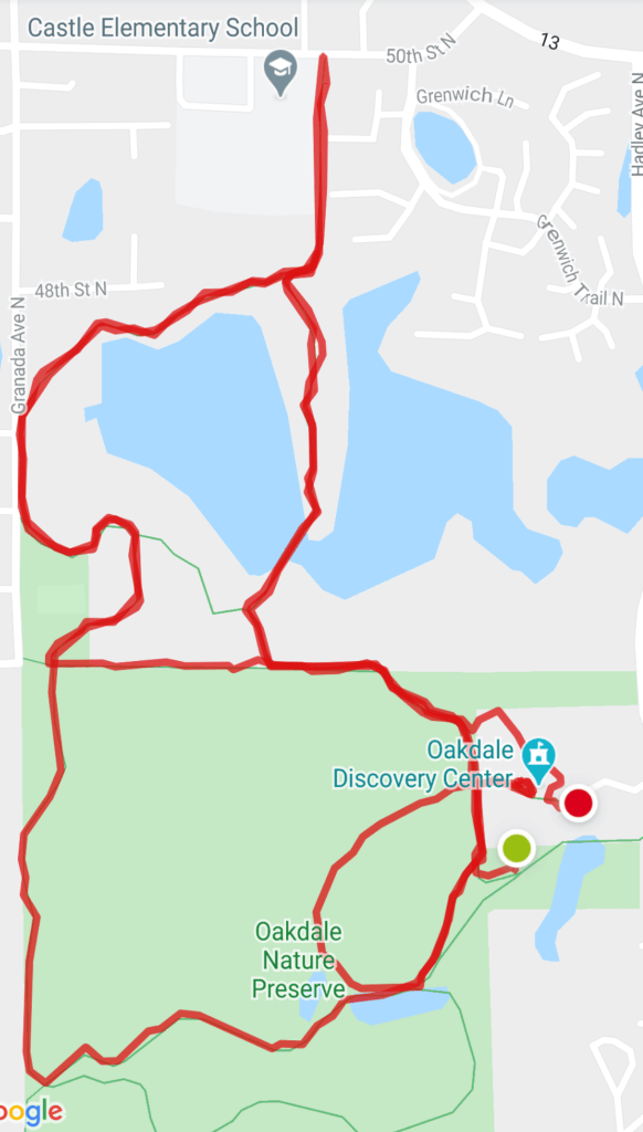 map of Oakdale nature preserve