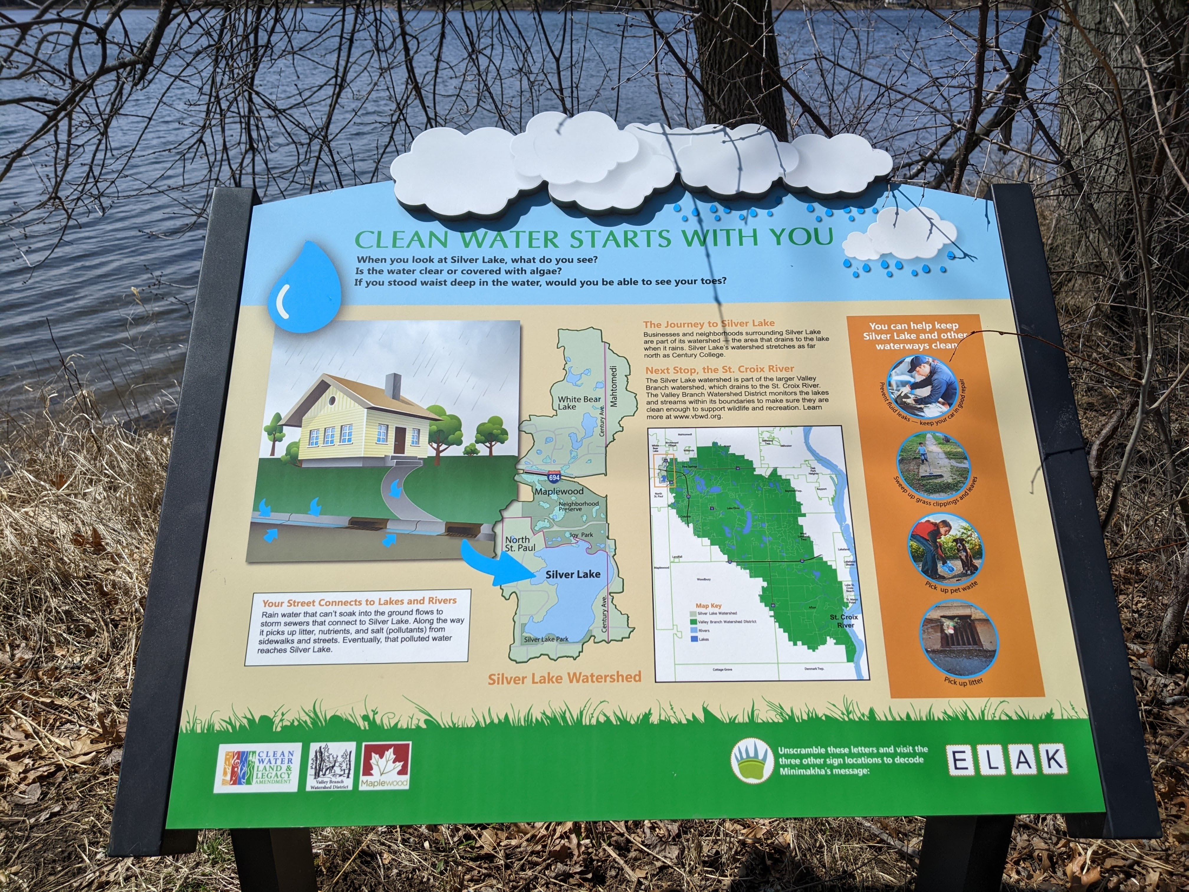 clean water information sign
